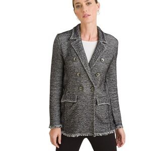 Chico's Black and White Tweed Cardigan
